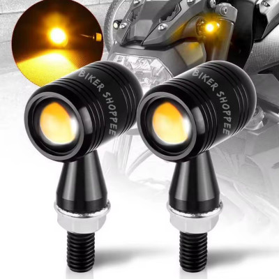 BIKER SHOPPEE Front, Rear, Side LED Indicator Light for Universal For Bike Universal For Bike(Amber)