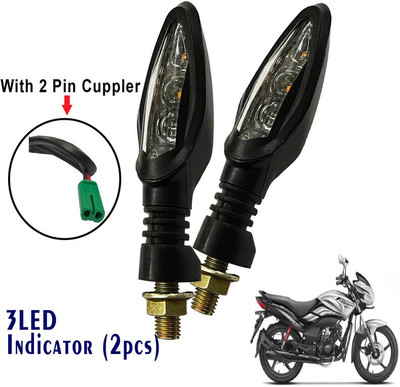 Generox Front, Rear LED Indicator Light for Hero Passion X Pro(Yellow)