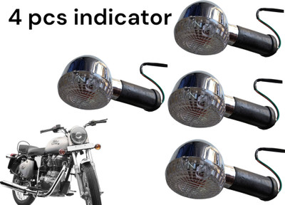 BIKEBLOOM Side, Rear, Front Halogen Indicator Light for Royal Enfield Classic 350, Electra, Electra 350(Amber)