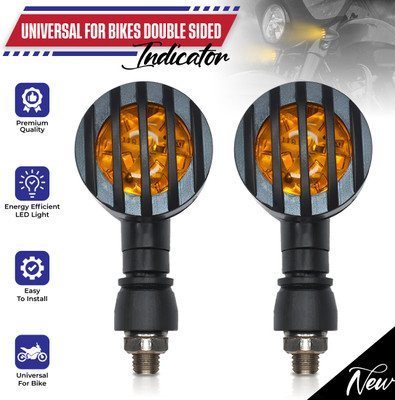MIKANIX Front, Rear LED Indicator Light for Universal For Bike Universal For Bike(Amber, Blue)