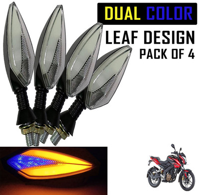 Shopland Front, Rear LED Indicator Light for Bajaj Pulsar 200 NS DTS-i(Amber, Blue)