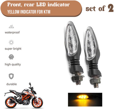 SHOWRIDE Front, Rear LED Indicator Light for KTM Duke 190, Duke 390, Duke 200(Yellow)