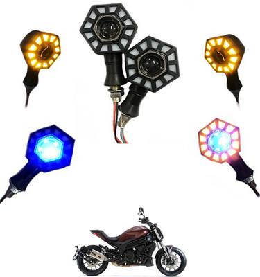 RKPSP Front LED Indicator Light for Universal For Bike Universal For Bike(Blue, Yellow)