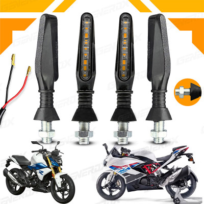 Generox Front, Rear, Side LED Indicator Light for BMW Universal For Bike(Yellow)