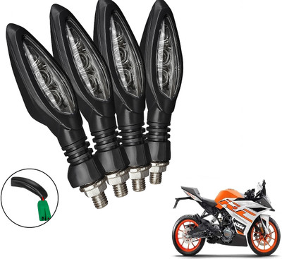 CROXIV Front, Rear LED Indicator Light for KTM RC 200, Universal For Bike(Amber)