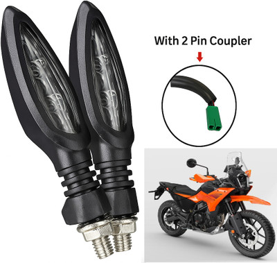 CROXIV Front, Rear LED Indicator Light for KTM RC 200, Universal For Bike(Yellow)