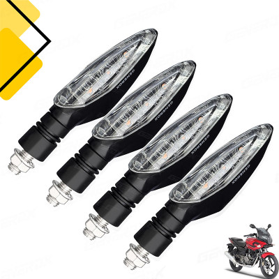 Generox Front, Rear LED Indicator Light for Bajaj Pulsar 200 DTS-i(Amber)