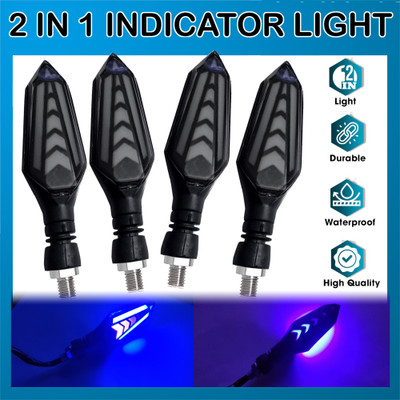 Pious Front, Rear LED Indicator Light for Universal For Bike Universal For Bike(Blue, Yellow)