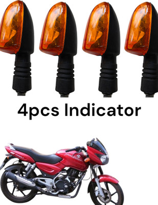 BIKEBLOOM Side, Rear, Front Halogen Indicator Light for Bajaj Discover, Platina 100, Pulsar(Amber)