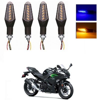 JMA TRADING Front, Rear LED Indicator Light for Kawasaki Universal For Bike(Blue, Amber)