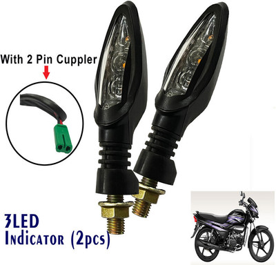 Generox Front, Rear LED Indicator Light for Hero Super Splendor(Yellow)