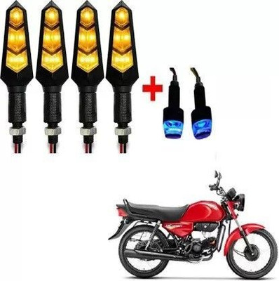 MAHADEV Front, Rear LED Indicator Light for Hero CD Dawn, Universal For Bike(Yellow)