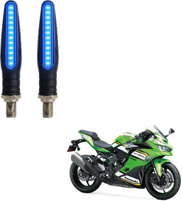 JMA TRADING Front, Rear LED Indicator Light for Kawasaki Universal For Bike(Blue)