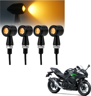 JMA TRADING Front, Rear LED Indicator Light for Kawasaki Universal For Bike(Amber)
