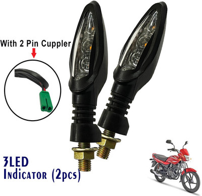 Generox Front, Rear LED Indicator Light for Bajaj Platina 100 DTS-i(Yellow)