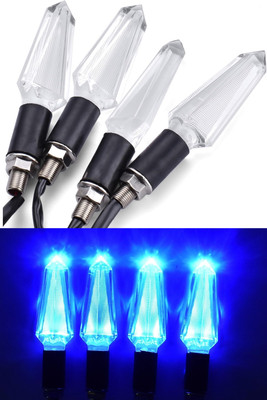 aksmit Front, Rear, Side LED Indicator Light for Universal For Bike Universal For Bike(Blue)