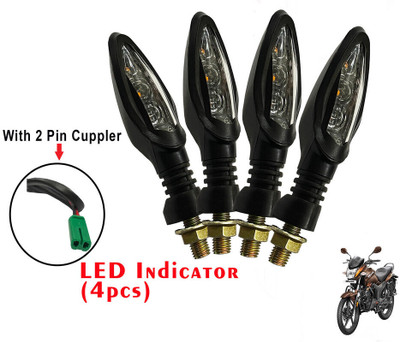 Generox Front, Rear LED Indicator Light for Hero Hunk(Yellow)