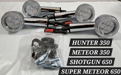 autostylists Front, Rear LED Indicator Light for Royal Enfield Meteor 350(Amber)