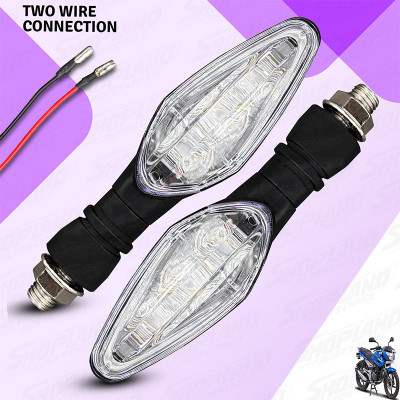 Shopland Front, Rear LED Indicator Light for Bajaj XCD 135cc(Yellow)