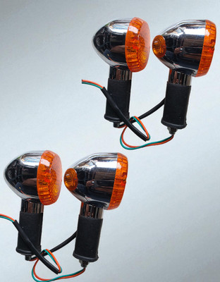 BIKEBLOOM Side, Rear, Front Halogen Indicator Light for Royal Enfield Classic 350(Orange)