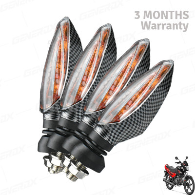 Generox Front, Rear LED Indicator Light for Hero Glamour FI(Amber)
