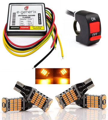 e-generix Side LED Indicator Light for Universal For Bike(Orange)