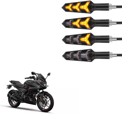 Vagary Front, Rear LED Indicator Light for Bajaj Pulsar 220 DTS-i(Amber)