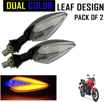 Shopland Front, Rear LED Indicator Light for Hero CBZ Extreme(Amber, Blue)
