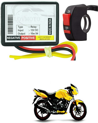 LOVMOTO Front, Rear LED Indicator Light for TVS Apache RTR 180(Black)