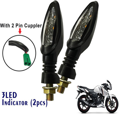 Generox Front, Rear LED Indicator Light for TVS Apache RTR 150(Yellow)