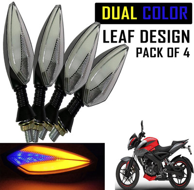 Shopland Front, Rear LED Indicator Light for Bajaj Pulsar 200NS(Amber, Blue)