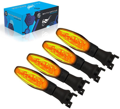Moto Genius Front, Rear LED Indicator Light for Yamaha FZ, R15, MT15 ( BS4 + BS6 ), Ray Z(Yellow)