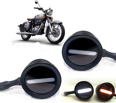 AUTO PEARL Front LED Indicator Light for Royal Enfield Classic(White, Yellow)