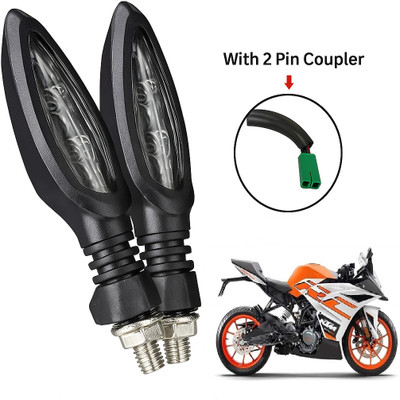CROXIV Front, Rear LED Indicator Light for KTM RC 200, Universal For Bike(Yellow)