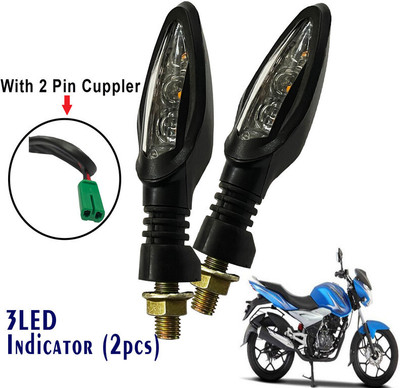 Generox Front, Rear LED Indicator Light for Bajaj Discover 100 M(Yellow)