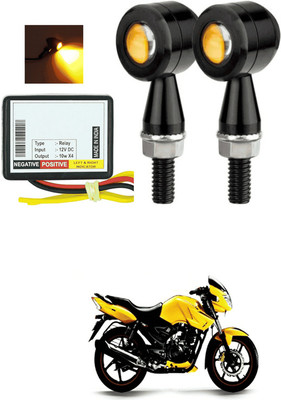 LOVMOTO Front, Rear LED Indicator Light for TVS Apache RTR 180(Yellow)