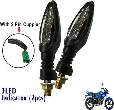 Generox Front, Rear LED Indicator Light for Bajaj XCD 125cc(Yellow)