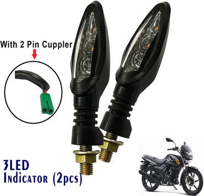 Generox Front, Rear LED Indicator Light for TVS Flame(Yellow)