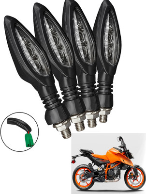 CROXIV Front, Rear LED Indicator Light for KTM RC 200, Universal For Bike(Amber)