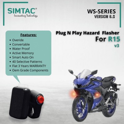 SIMTAC Front, Rear Flasher Indicator Light for Yamaha FZ S, FZ, FZ-S, FZ16, R15 V1, R15 V2(Amber)