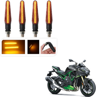 JMA TRADING Front, Rear LED Indicator Light for Kawasaki Universal For Bike(Amber)