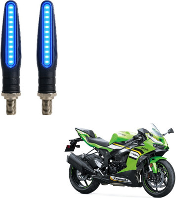 JMA TRADING Front, Rear LED Indicator Light for Kawasaki Universal For Bike(Blue)