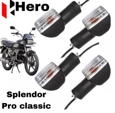 THE ONE CUSTOM Front, Rear Halogen Indicator Light for Hero Splendor Pro(Orange)