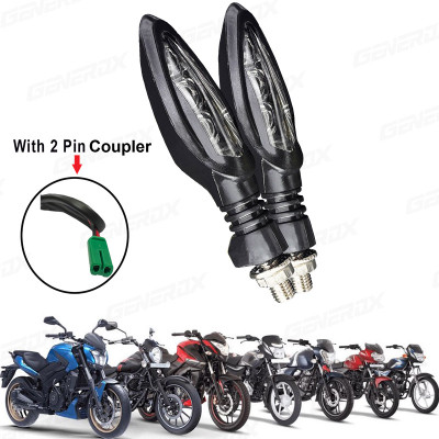 Generox Front, Rear LED Indicator Light for Bajaj Pulsar RS, Platina, Dominar 250, Dominar 400, Universal For Bike(Amber)
