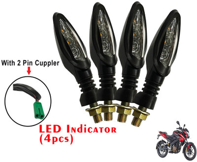 Generox Front, Rear LED Indicator Light for Bajaj Pulsar 200 NS DTS-i(Yellow)