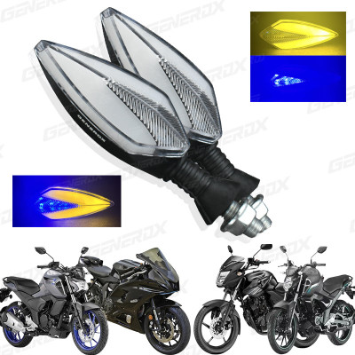 Generox Front, Rear LED Indicator Light for Yamaha Universal For Bike(Blue, Yellow)