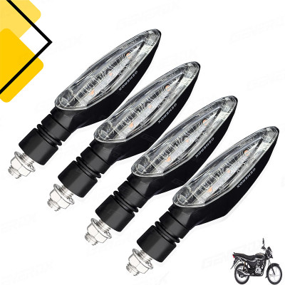 Generox Front, Rear LED Indicator Light for Bajaj Platina 100ES(Amber)