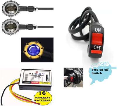 AIRSKY Front, Rear LED Indicator Light for Universal For Bike(Blue, Yellow)