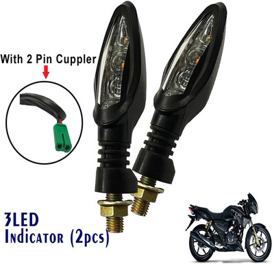 Generox Front, Rear LED Indicator Light for TVS Apache RTR 180(Yellow)