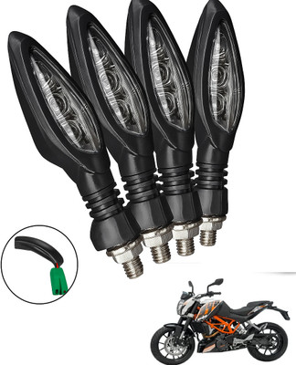 CROXIV Front, Rear LED Indicator Light for KTM RC 200, Universal For Bike(Amber)
